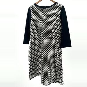 Weekend Max Mara Black Cream Butterfly Jacquard Shift Dress